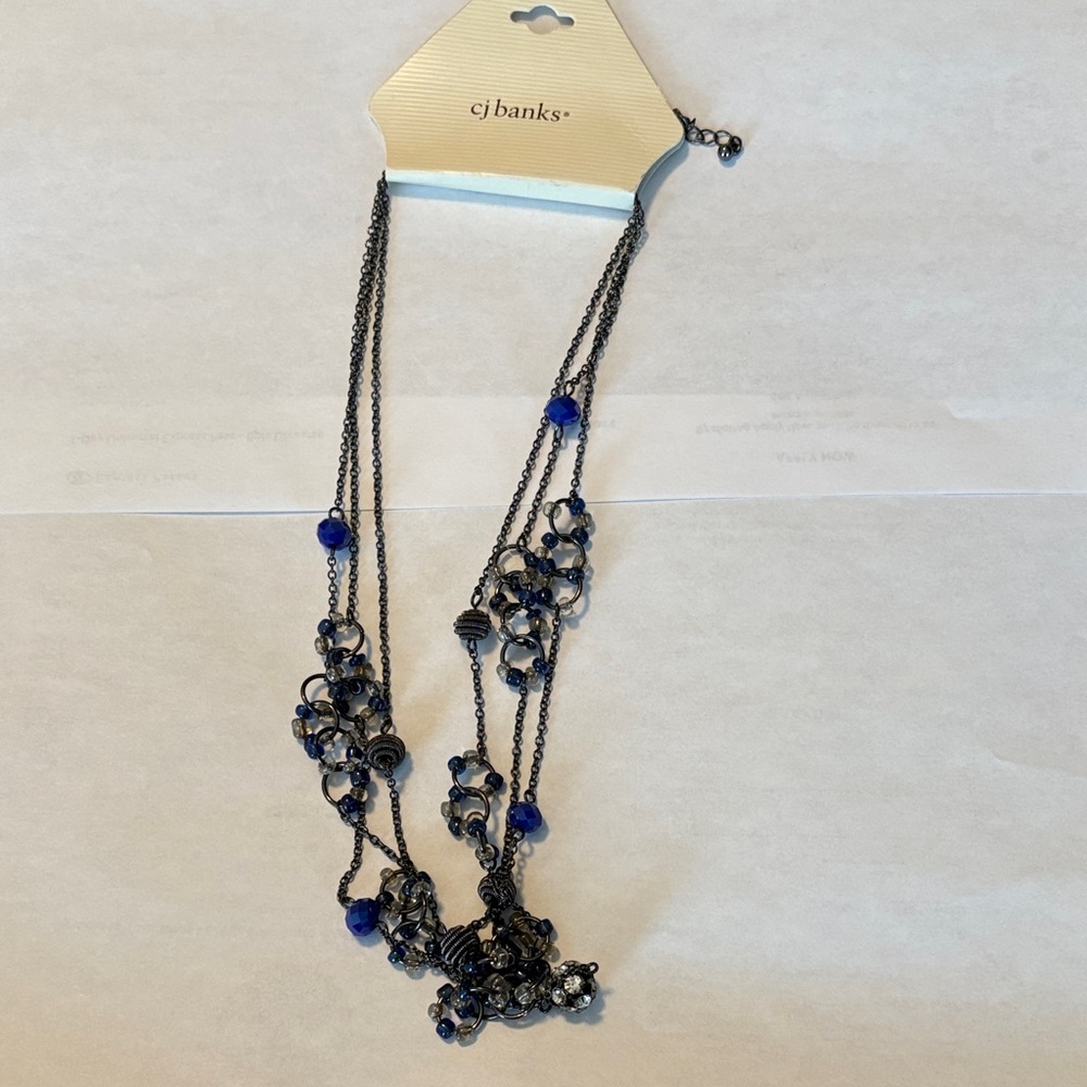CJ Banks Elegant Blue and Silver Necklace